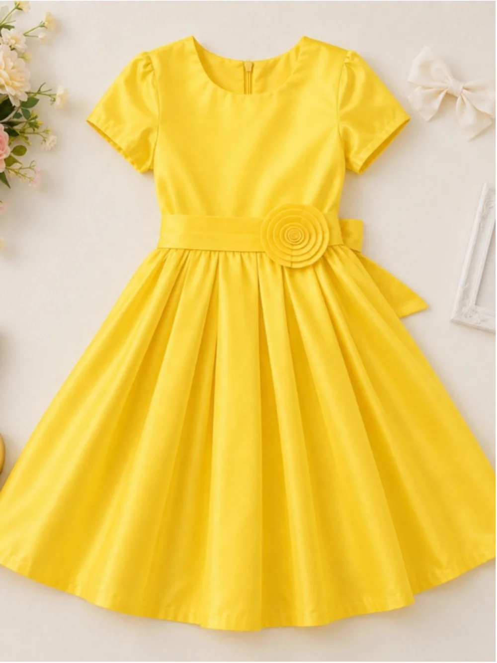 Project Fairy Tale Disney Princess Belle Yellow Dress Girls Size Small (6) NWOT